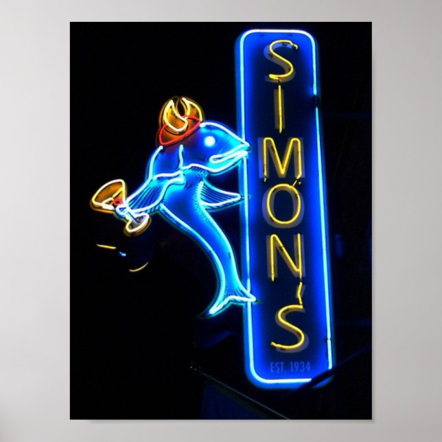 Simons Gorgeous Neon Sign Poster (Front)