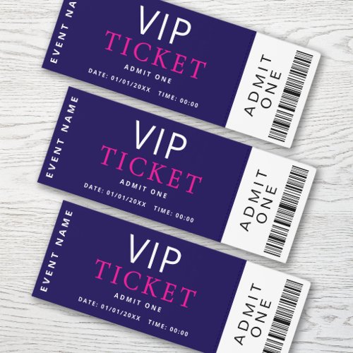 Simpe Editable Purple VIP Ticket Template