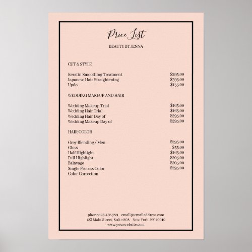 Simpel Blush Black  Price List  Poster