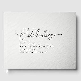 Simpel "Celebration of life" Script Font Guest Book