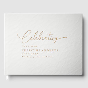 Simpel "Celebration of life" Script Font Guest Book