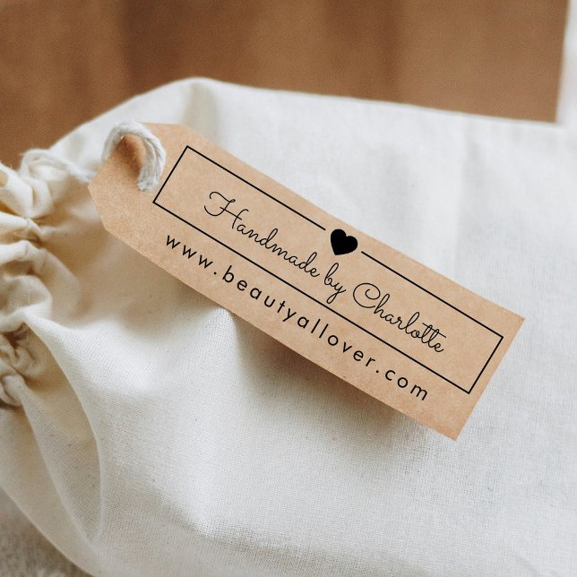 Simpel, handwriting, "Handmade by  🖤"  Rubber Stamp (Creator Uploaded)