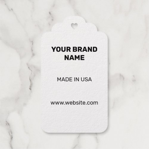 SIMPEL MINIMAL WHITE gold foil your text here  Foil Gift Tags