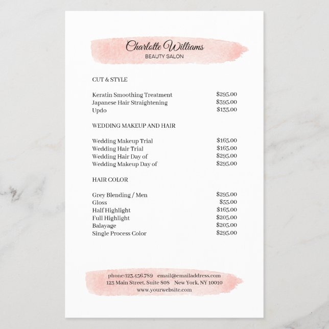 Simpel Watercolour Pink Flyer (Front)