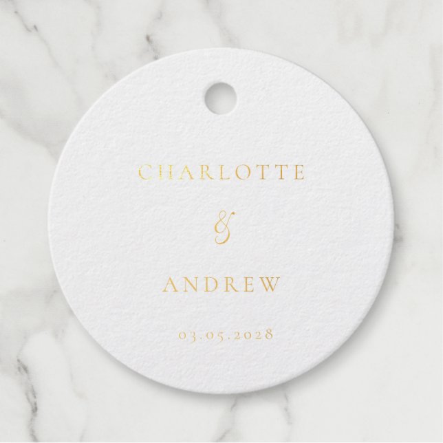 Simpel Wedding   Foil Favor Tags (Front)