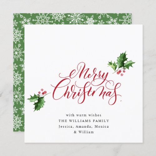 Simpl Elegant Merry Christmas Greeting Holiday Card