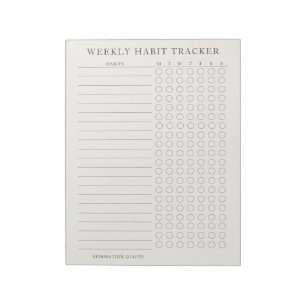 Simpl Modern Weekly Habit Tracker Tearaway Notepad