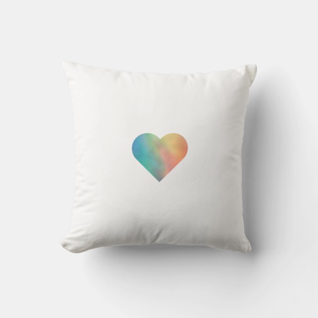 Simpl white colored heart throw pillows (Front)