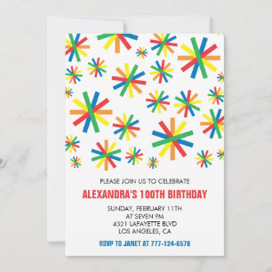 Simple 100th birthday invitations Confetti 