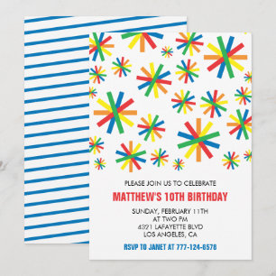 Simple 10th birthday invitations Confetti Boy