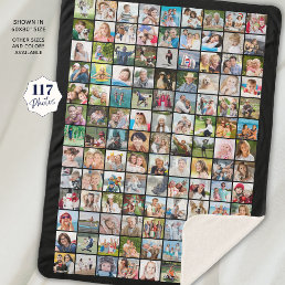 Simple 117 Square Photo Collage Custom Color Sherpa Blanket
