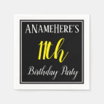 [ Thumbnail: Simple, 11th Birthday Party W/ Custom Name Napkin ]