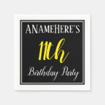 [ Thumbnail: Simple, 11th Birthday Party W/ Custom Name Napkins ]