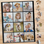 Simple 12 Photo Collage Custom Family Friends Pets Jigsaw Puzzle<br><div class="desc">Unlock the joy of shared memories with our Cherished Memories 12-Photo Collage Jigsaw Puzzle. This delightful puzzle is perfect for celebrating the special moments with family, friends, pets, and grandparents. Whether it's a collection of your favorite snapshots from a family vacation, a series of heartwarming pet photos, or timeless images...</div>