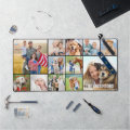 Simple 12 Photo Collage Custom Large Personalized Desk Mat | Zazzle