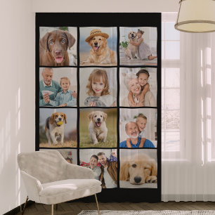Simple 12 Photo Collage Family Friends Pets Blackout Curtains
