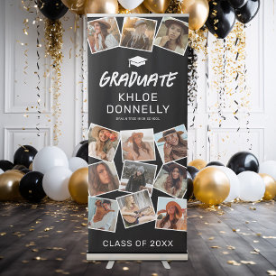Simple 12 Photo Collage Graduation Retractable Banner