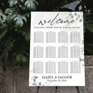 Simple 12 Tables Wedding Reception Seating Chart Foam Board