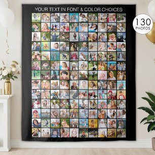 Simple 130 Square Photo Collage Personalized Tapestry