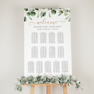 Simple 13 Table Greenery Wedding Seating Chart
