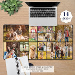 Simple 14 Photo Collage Custom Color Personalized Desk Mat<br><div class="desc">Create your own custom color photo desk mat utilizing this easy-to-upload photo collage template featuring 14 pictures of various shapes and sizes and personalized with a name, monogram or text in your choice of font styles and color. You can delete the sample text to leave blank and choose your own...</div>