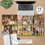 Simple 14 Photo Collage Custom Color Personalized Desk Mat