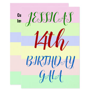 14 year old birthday invitations zazzle