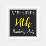 [ Thumbnail: Simple, 14th Birthday Party W/ Custom Name Napkins ]