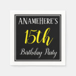 [ Thumbnail: Simple, 15th Birthday Party W/ Custom Name Napkin ]