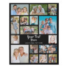Simple 16 Photo Collage Custom Color Personalized
