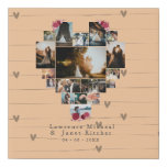 Simple 18 Heart Shaped Photo Collage For Her / Him Faux Canvas Print at Zazzle