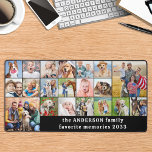 Simple 18 Photo Collage Custom Family Personalized Desk Mat<br><div class="desc">This desk mat features a customizable photo collage perfect for showcasing your favorite pictures of family, pets, friends or grandparents. The modern and cute design is ideal for dog lovers, family, and friends, or anyone looking for a fun desk accessory. It's a great addition to any office space and can...</div>