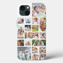 Simple 18 Photo Collage Photos Custom Color White iPhone 13 Case