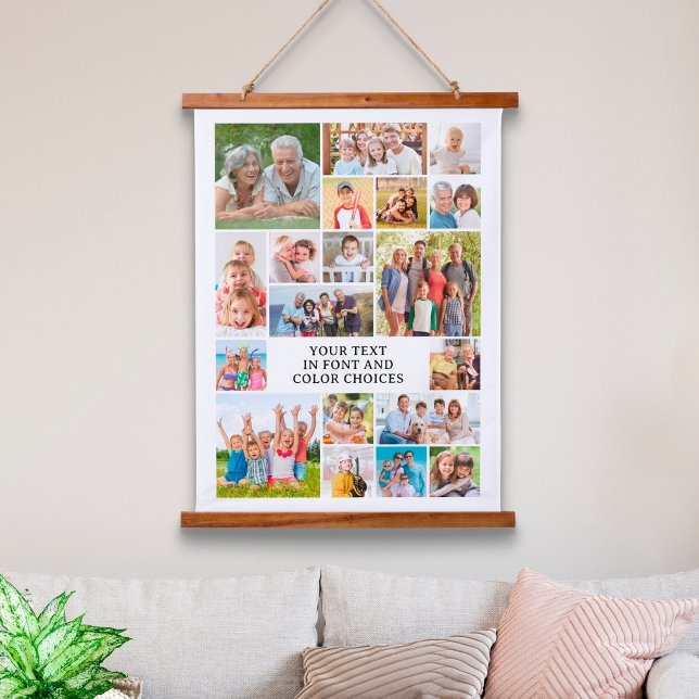 Simple 19 Photo Collage Personalized Custom Hanging Tapestry (Creator Uploaded)