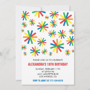 Simple 19th birthday invitations Confetti 