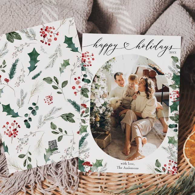 Simple 1 Large Photo Happy Holidays Card (Creator Uploaded)