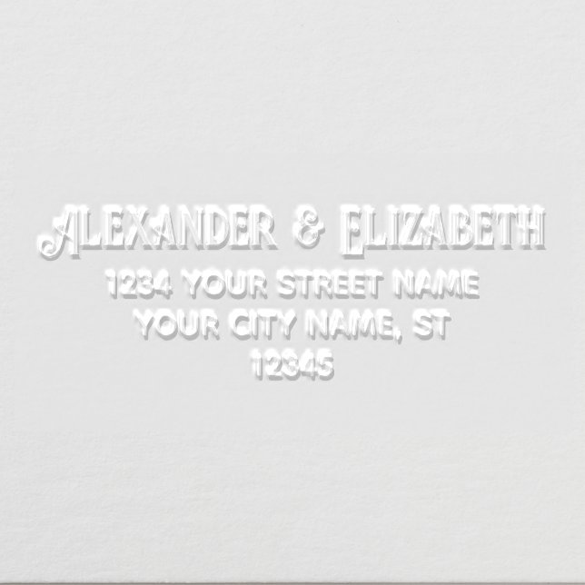 Simple 1 Line Couple or Family Name Address #21 Embosser (Design)