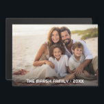 Simple 1 Photo Full Coverage - Chunky Text Overlay<br><div class="desc">Use a horizontal or landscape photo and make a unique and trendy photo refrigerator magnet. This modern minimal design includes a photo with text to add any names and text. If you need to move anything around,  click on the customize button to make changes.</div>