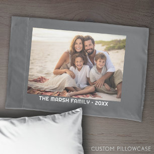 Simple 1 Photo Full Coverage - Chunky Text Overlay Pillow Case