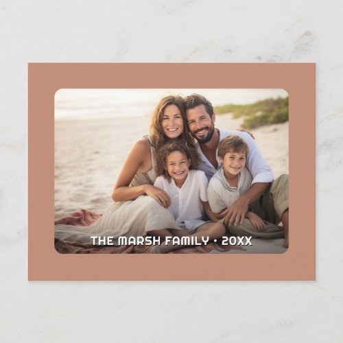 Simple 1 Photo Full Coverage - Chunky Text Overlay Postcard