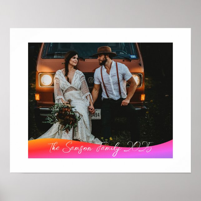 Simple 1 Photo Full Coverage - Script Text Overlay Poster (Front)