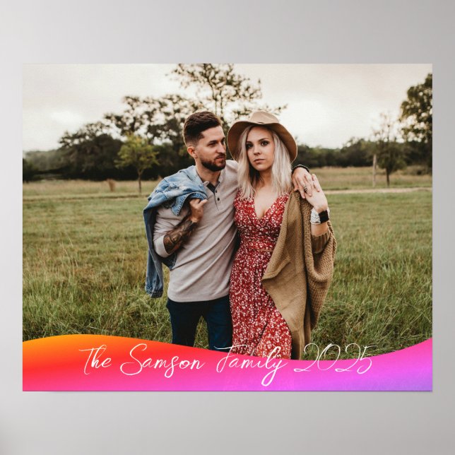 Simple 1 Photo Full Coverage - Script Text Overlay Poster (Front)