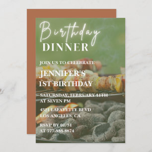 Simple 1st birthday invitations Bbq Backyard 