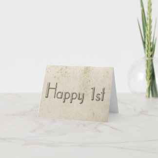 Simple 1st Wedding Anniversary Vintage Stained Card