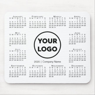 Simple 2020 Calendar Business Company Logo Mouse Pad