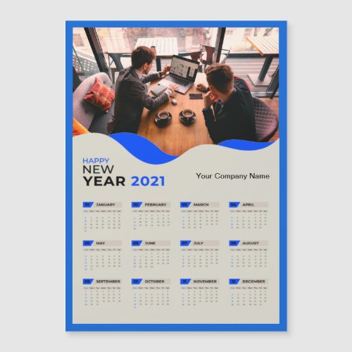 Simple 2021 Calendar Company Name With Photo