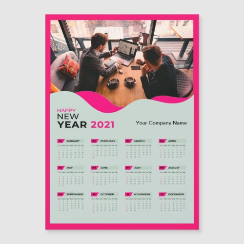 Simple 2021 Calendar Company Name With Photo