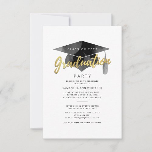 Simple 2022 Grad Minimalist Graduation Party Invitation