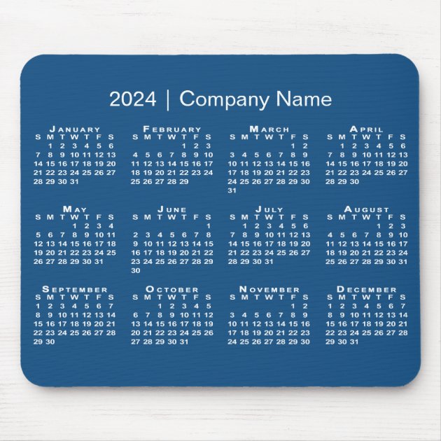 Simple 2024 Calendar Company Name On Blue Mouse Pad Zazzle   Simple 2024 Calendar Company Name On Blue Mouse Pad Re1e68de4788a414c83db1703cda90069 X74vi 8byvr 630 