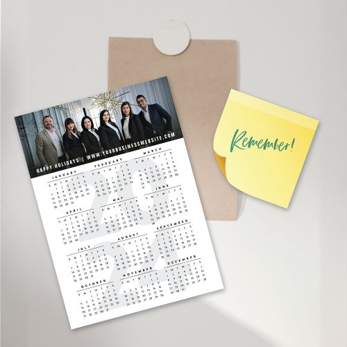 Simple 2024 Calendar Photo Holiday Magnetic Card